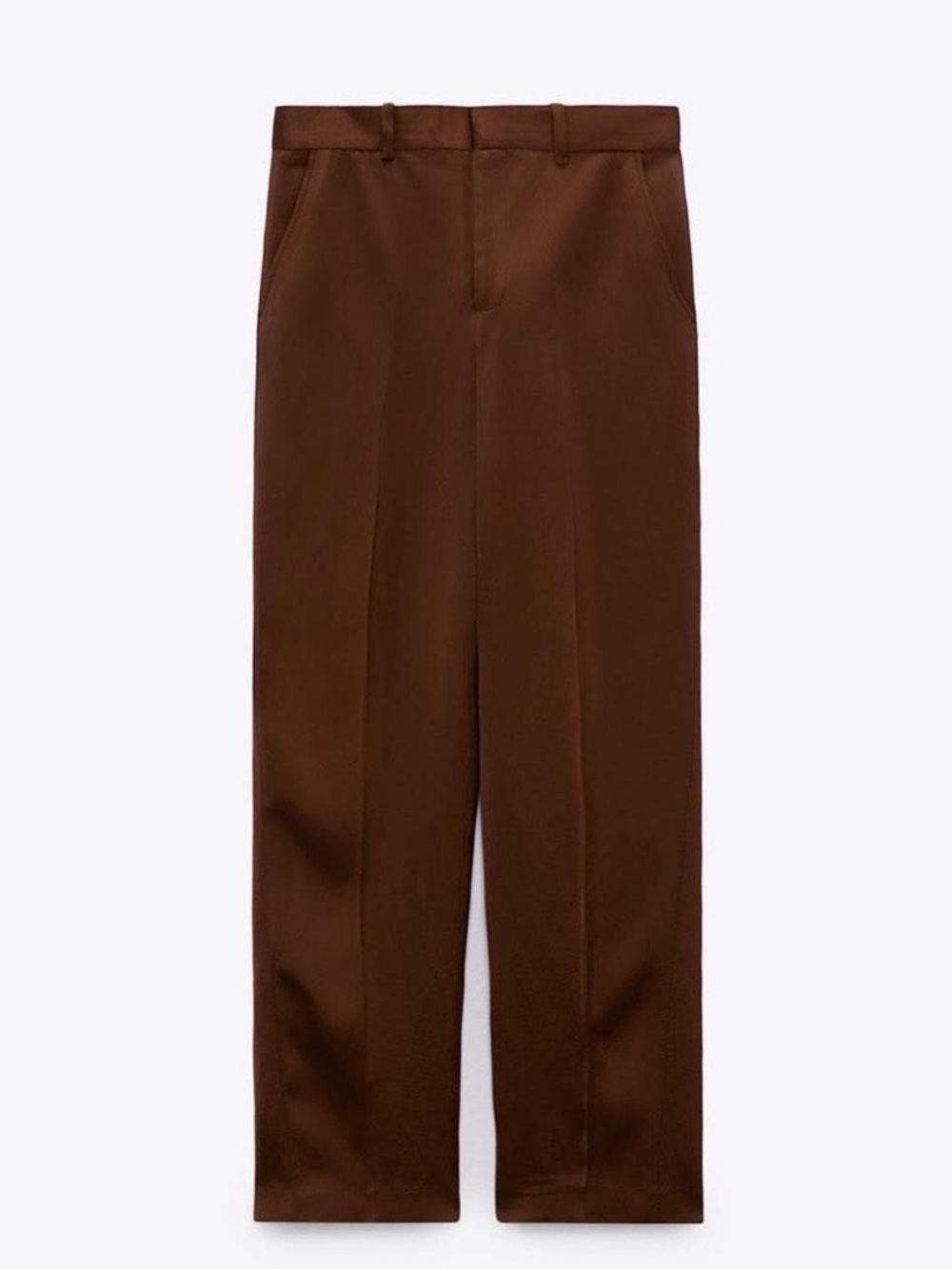 Brown Zara Satin Trousers - NWT (Matching Jacket Available)